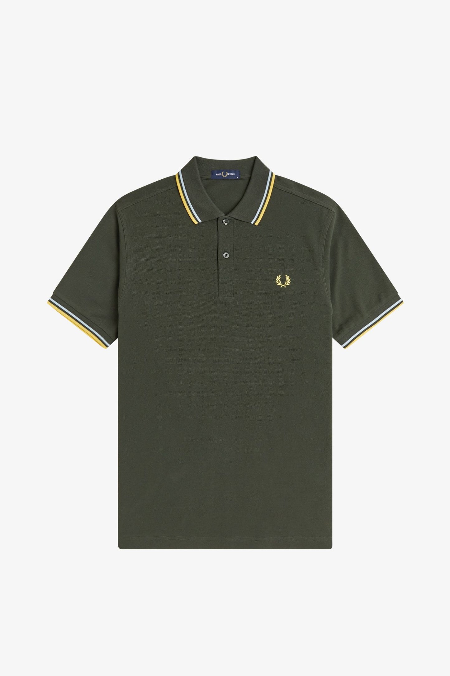 Fred Perry Polo M3600 Hunting Green / Light Ice / Lemon Barley