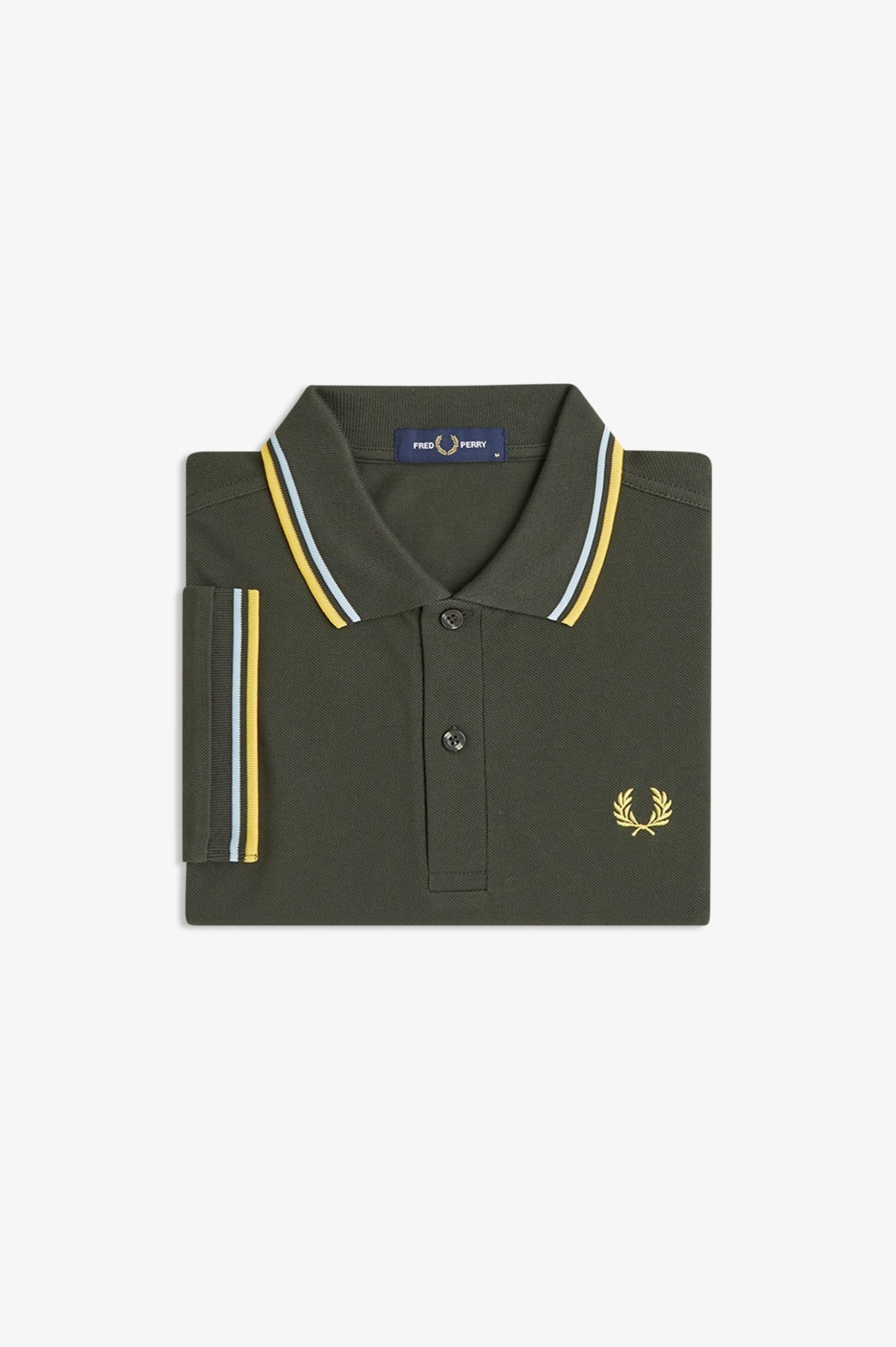 Fred Perry Polo M3600 Hunting Green / Light Ice / Lemon Barley