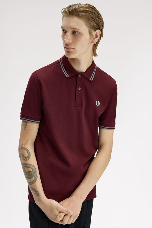 Fred Perry Polo M3600 Oxblood / Stockport Blue / Stockport Blue