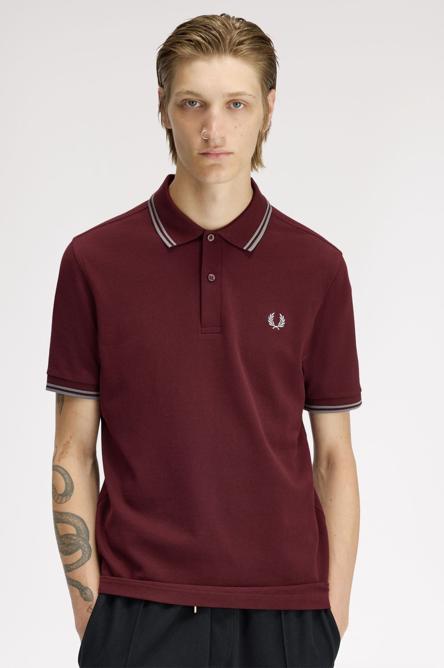 Fred Perry Polo M3600 Oxblood / Stockport Blue / Stockport Blue