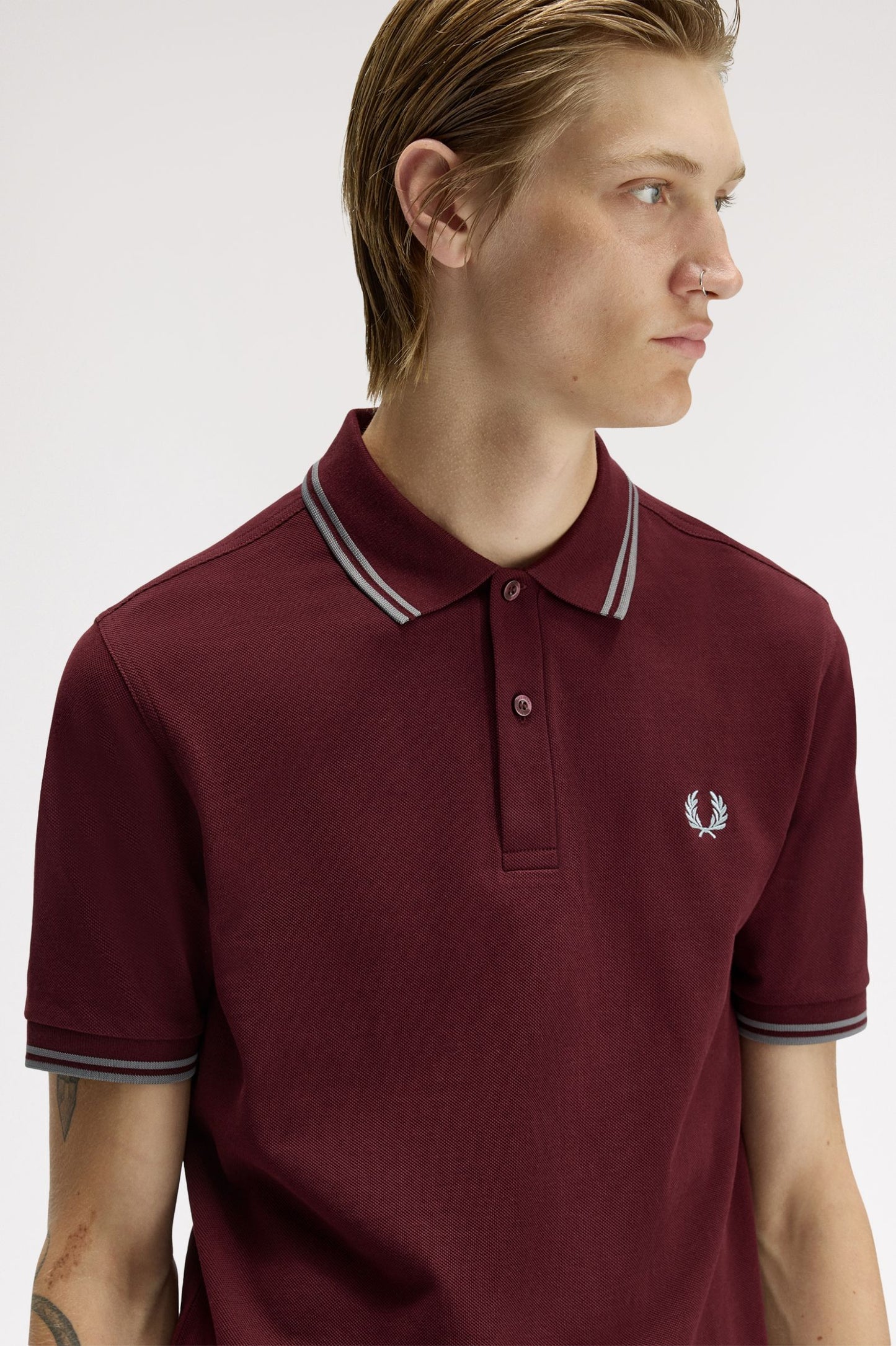 Fred Perry Polo M3600 Oxblood / Stockport Blue / Stockport Blue
