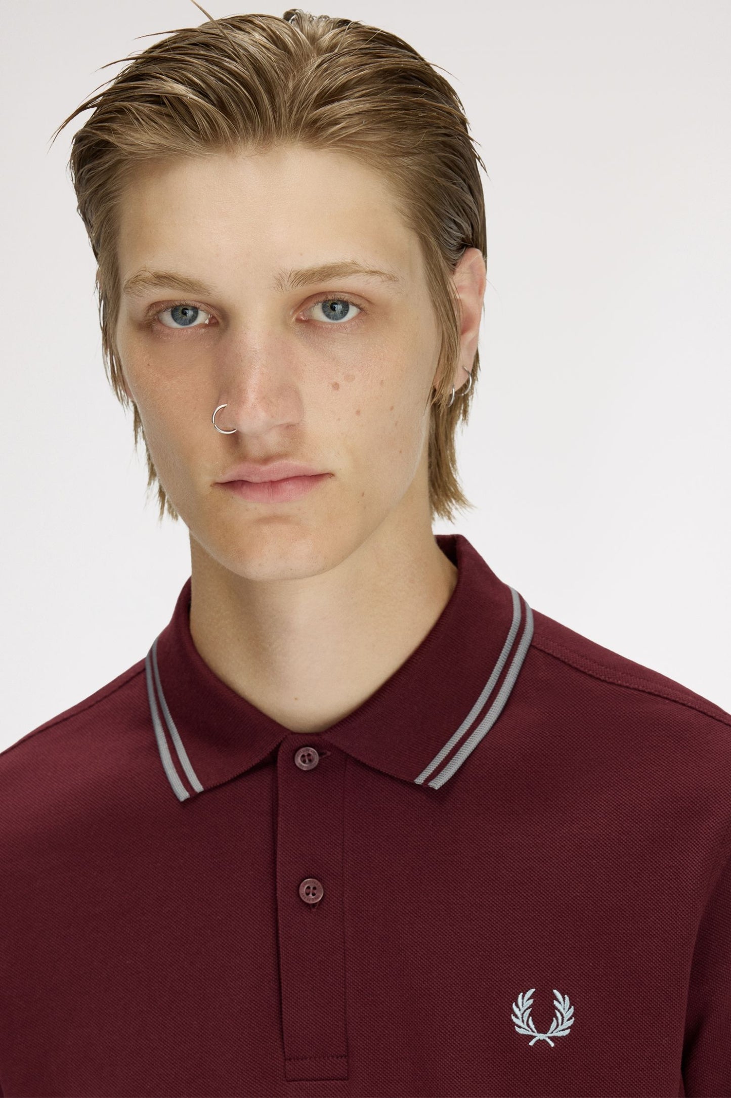 Fred Perry Polo M3600 Oxblood / Stockport Blue / Stockport Blue