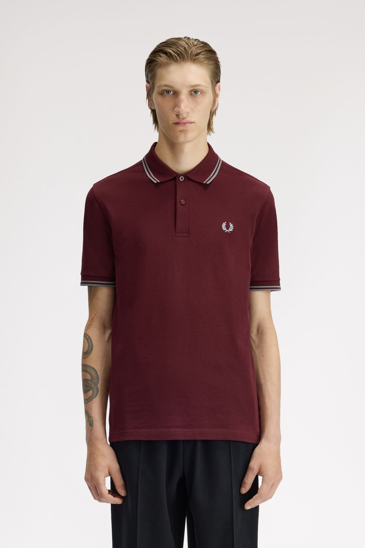 Fred Perry Polo M3600 Oxblood / Stockport Blue / Stockport Blue