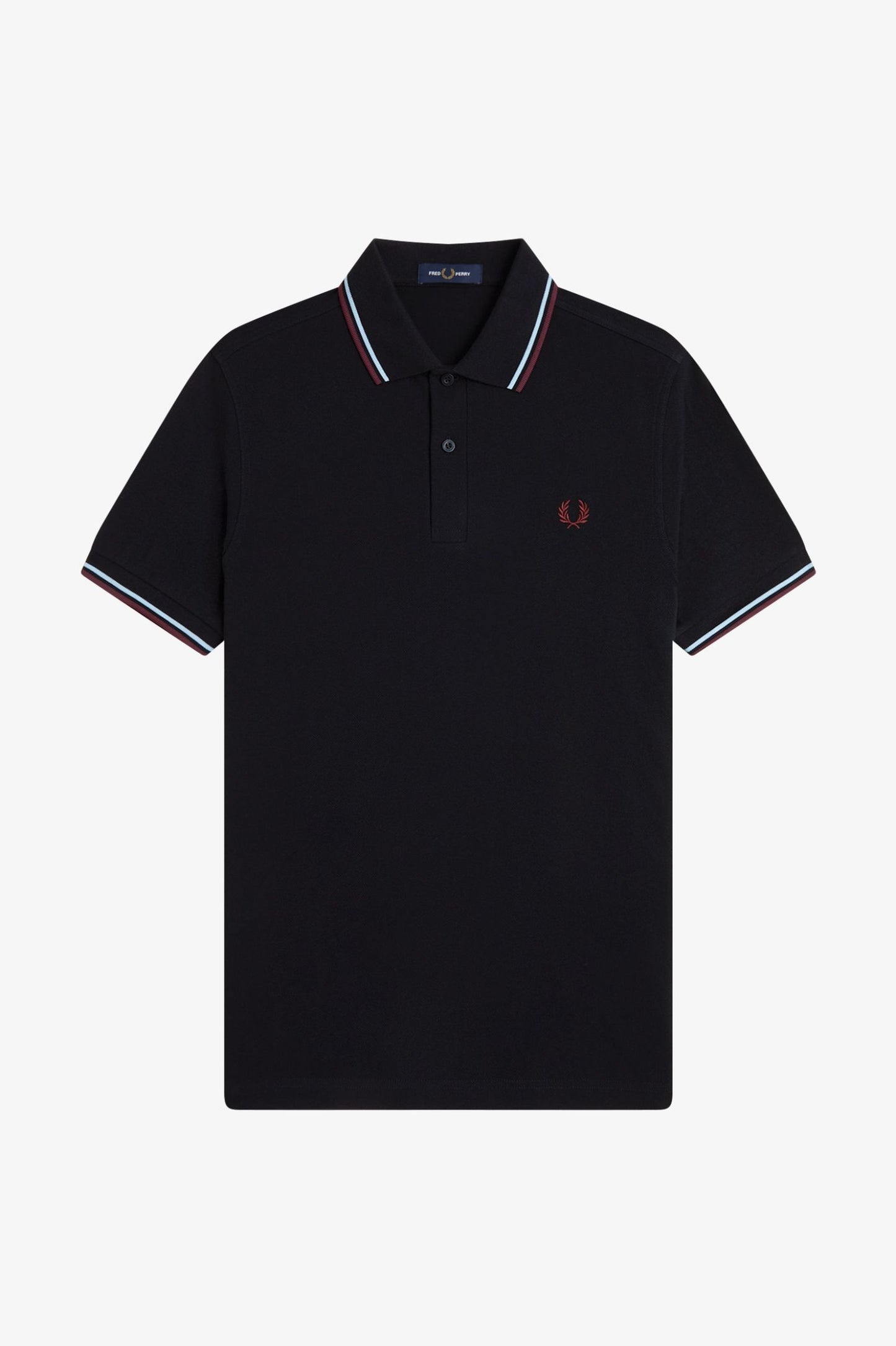 Fred Perry Polo M3600 Black / Ball Boy Blue / Oxblood