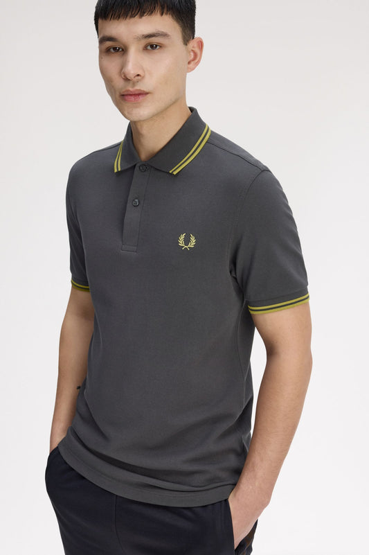 Fred Perry Polo M3600 Anchor Grey / Tennis Ball Yellow / Tennis Ball Yellow