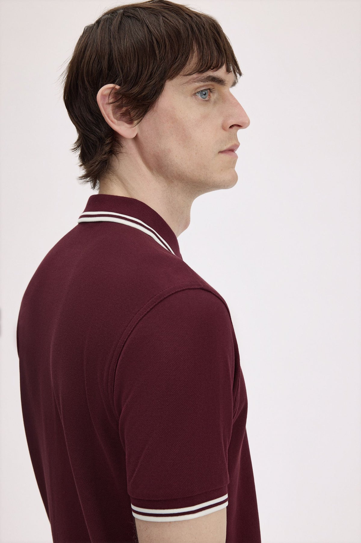 Fred Perry Polo M3600 Oxblood / Ecru / Ecru (Also size  XXXL)