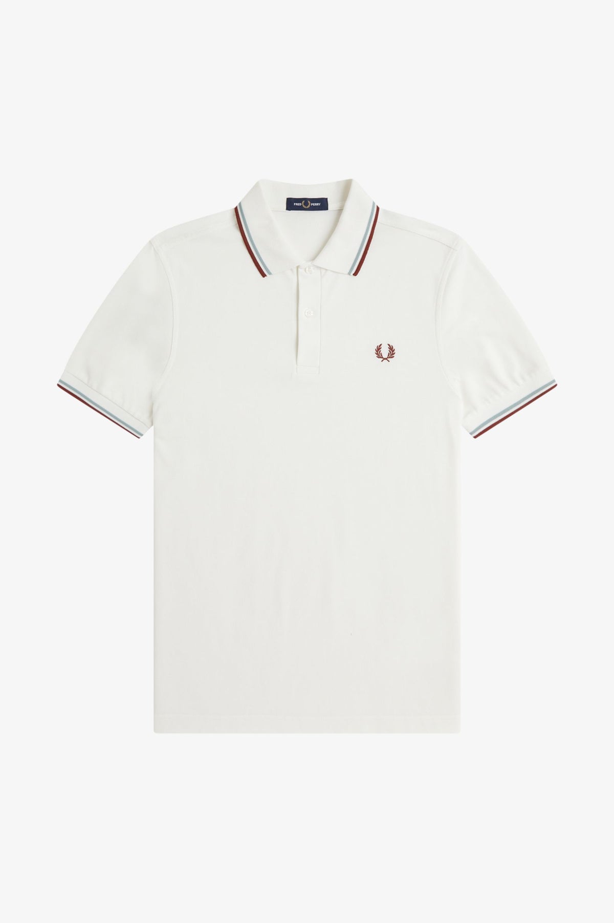 Fred Perry Polo M3600 Snow White / Silver Blue / Brandy