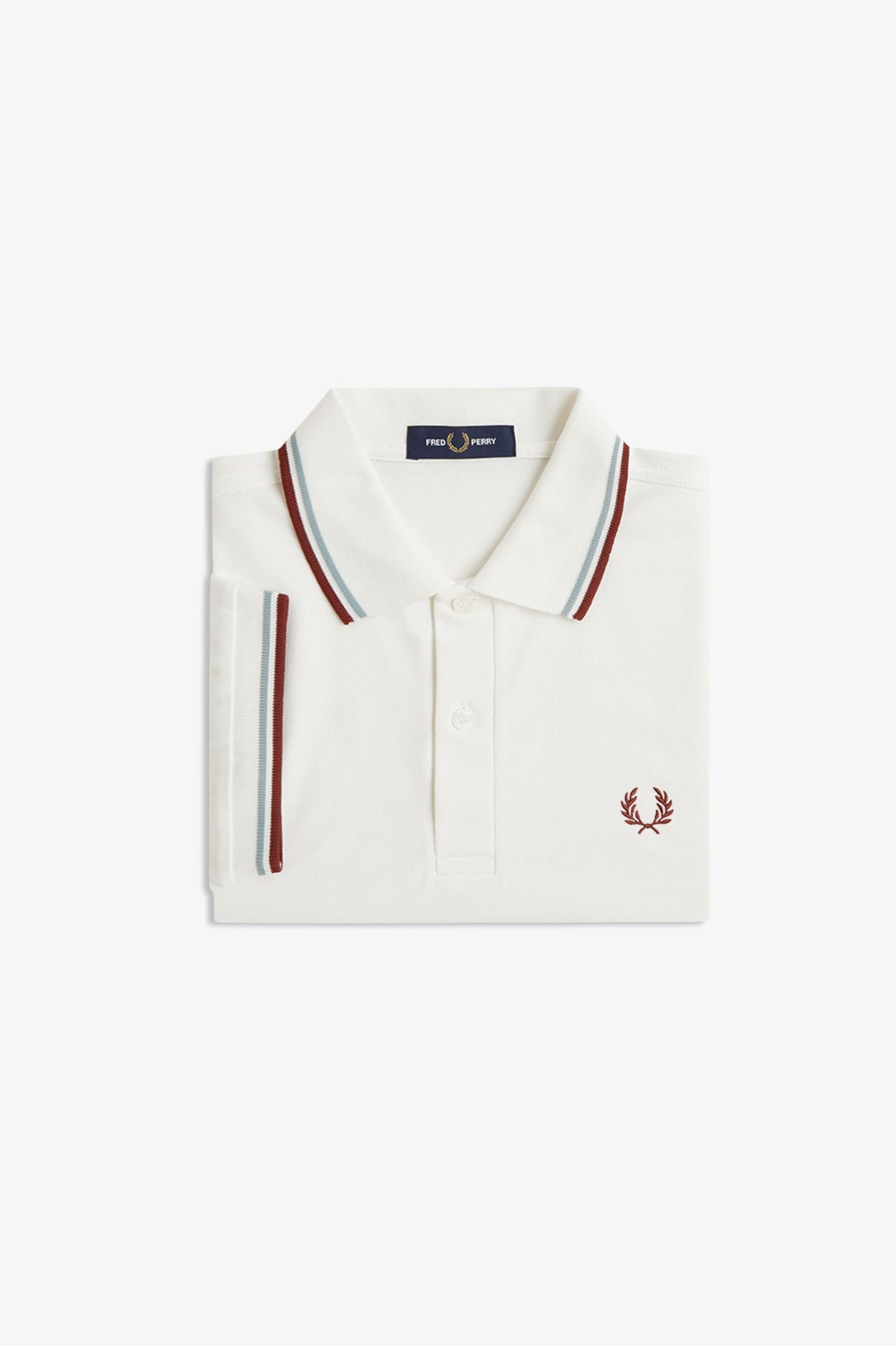 Fred Perry Polo M3600 Snow White / Silver Blue / Brandy