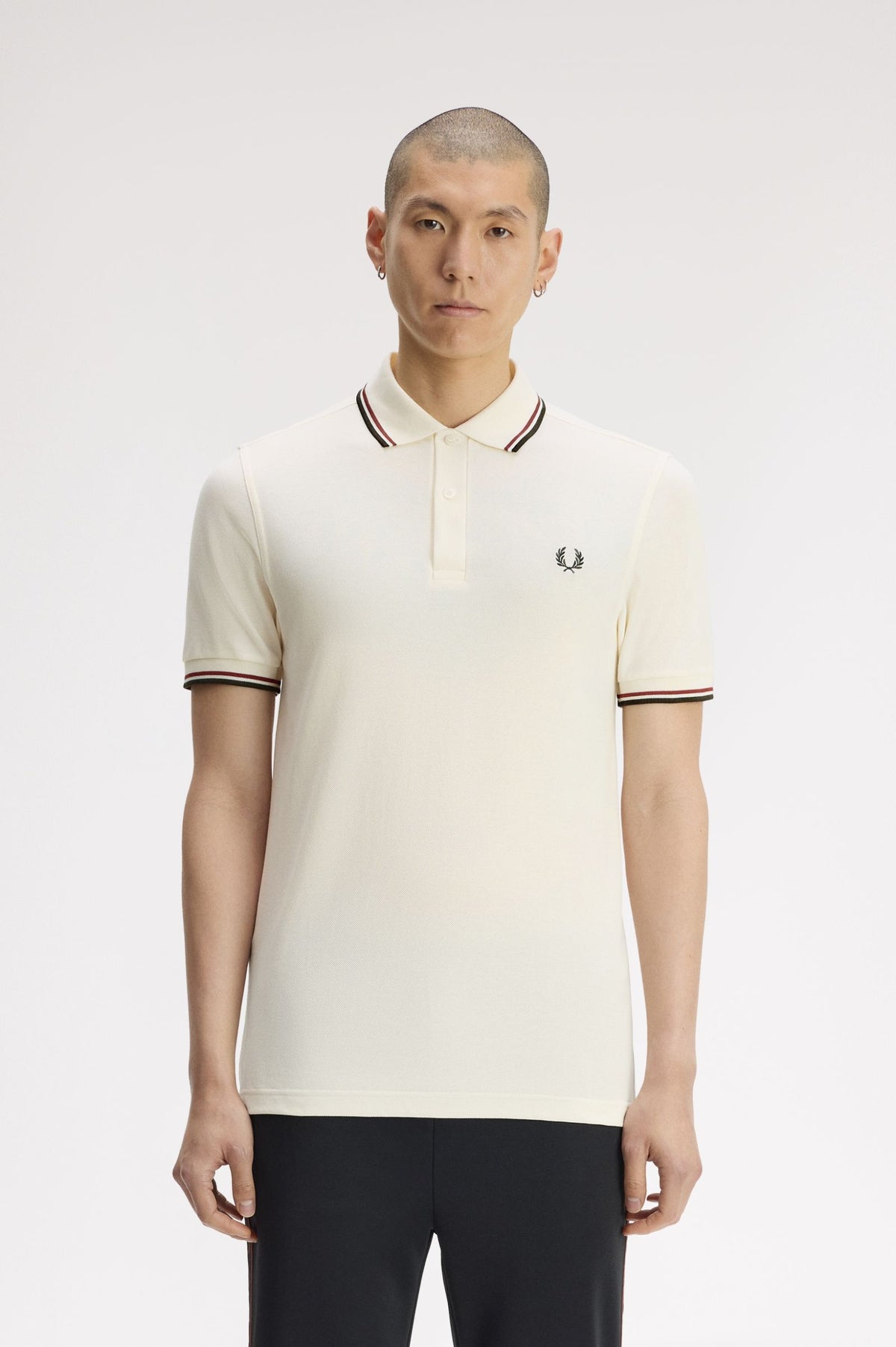 Fred Perry Polo M3600 Ecru / Brandy / night Green