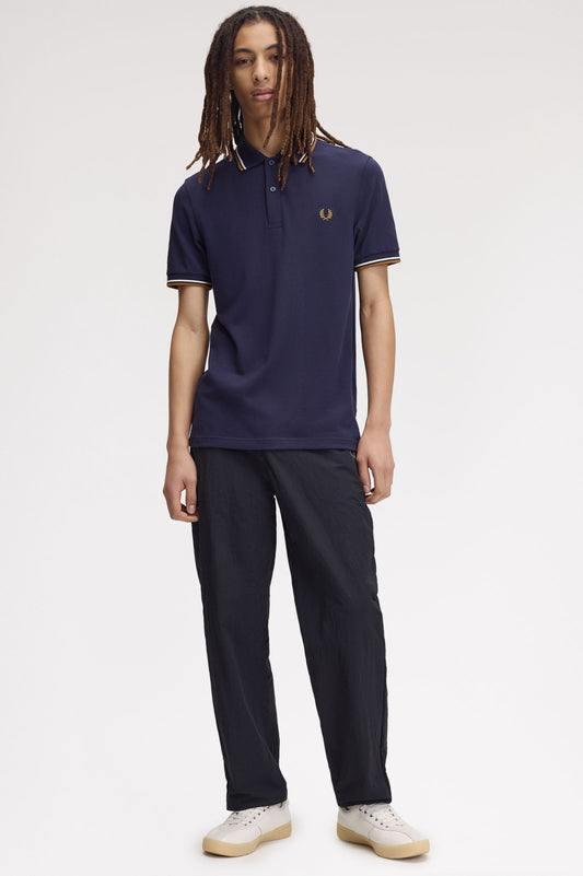 Fred Perry Polo M3600 Twillight Navy / Snow White / Dark Caramel