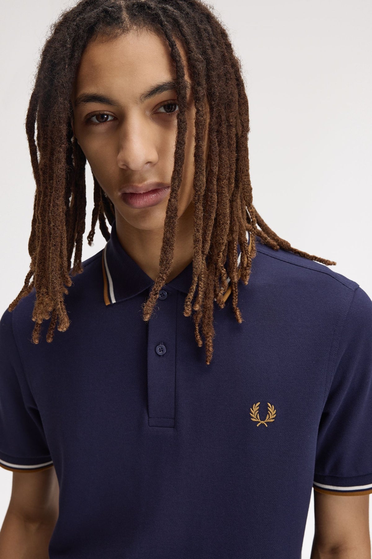 Fred Perry Polo M3600 Twillight Navy / Snow White / Dark Caramel
