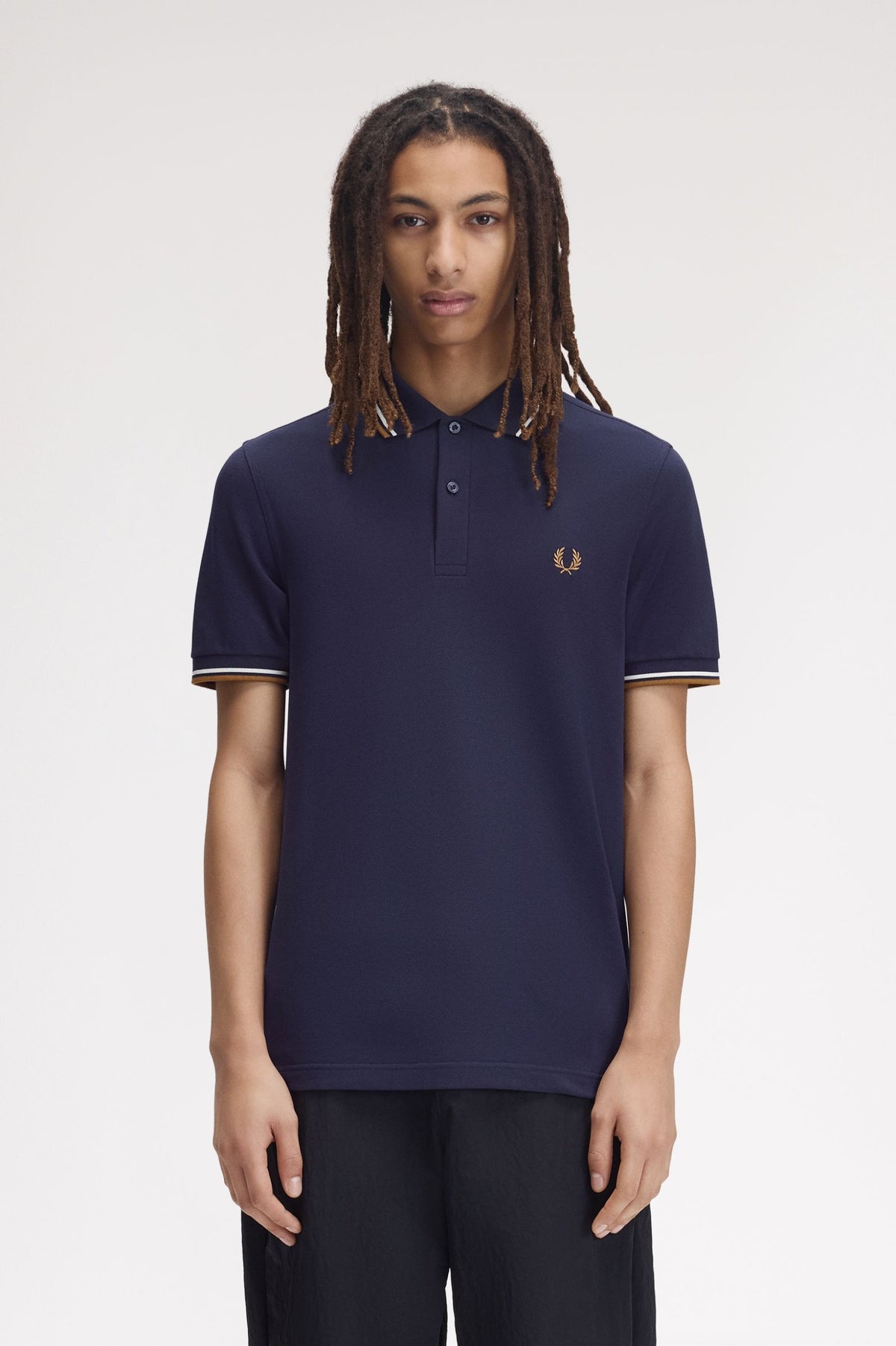 Fred Perry Polo M3600 Twillight Navy / Snow White / Dark Caramel