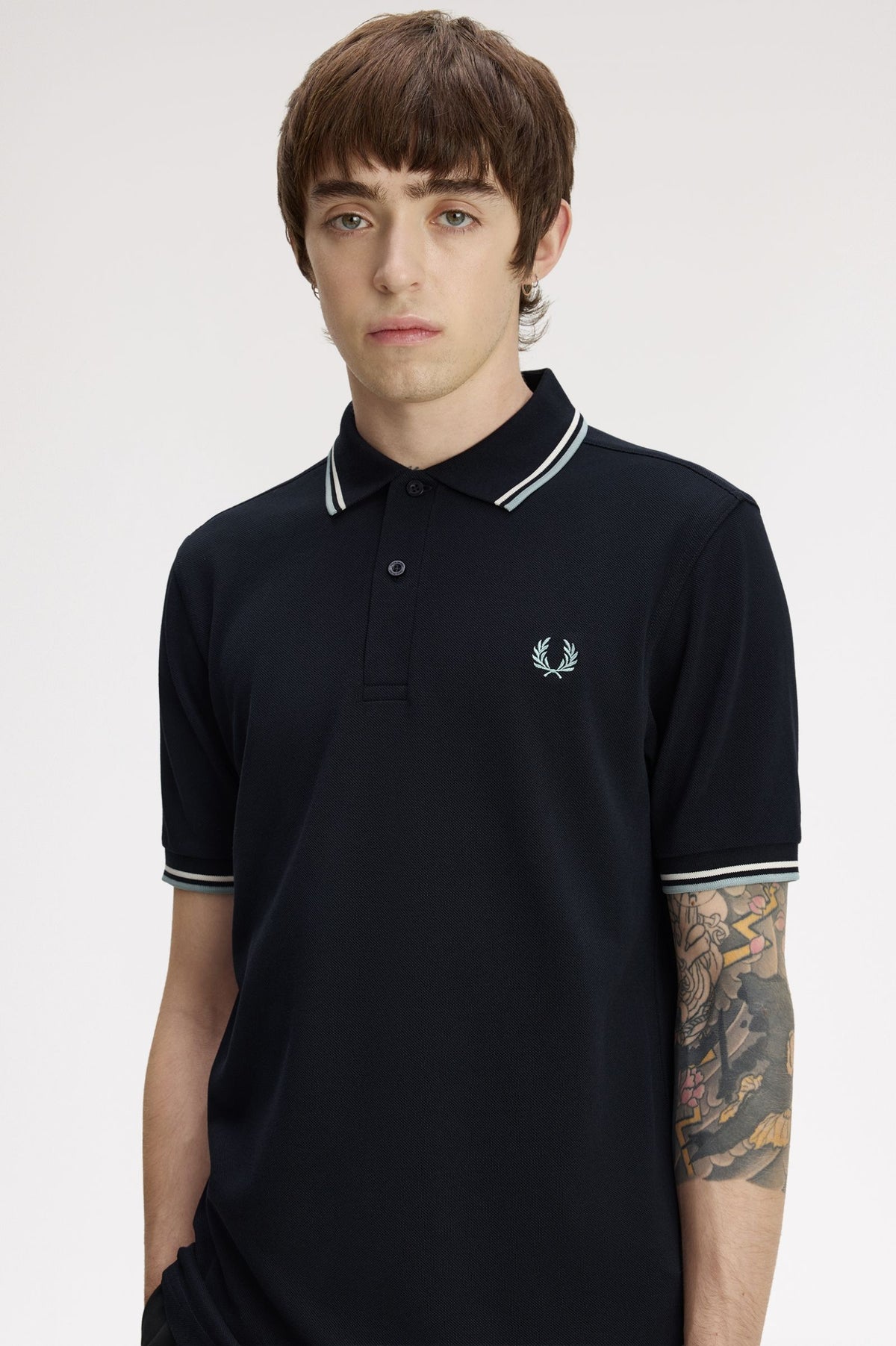 Fred Perry Polo M3600 Navy / Ecru / Silver Blue