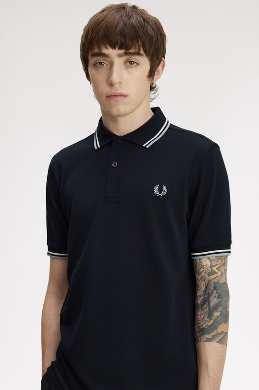 Fred Perry Polo M3600 Navy / Ecru / Silver Blue