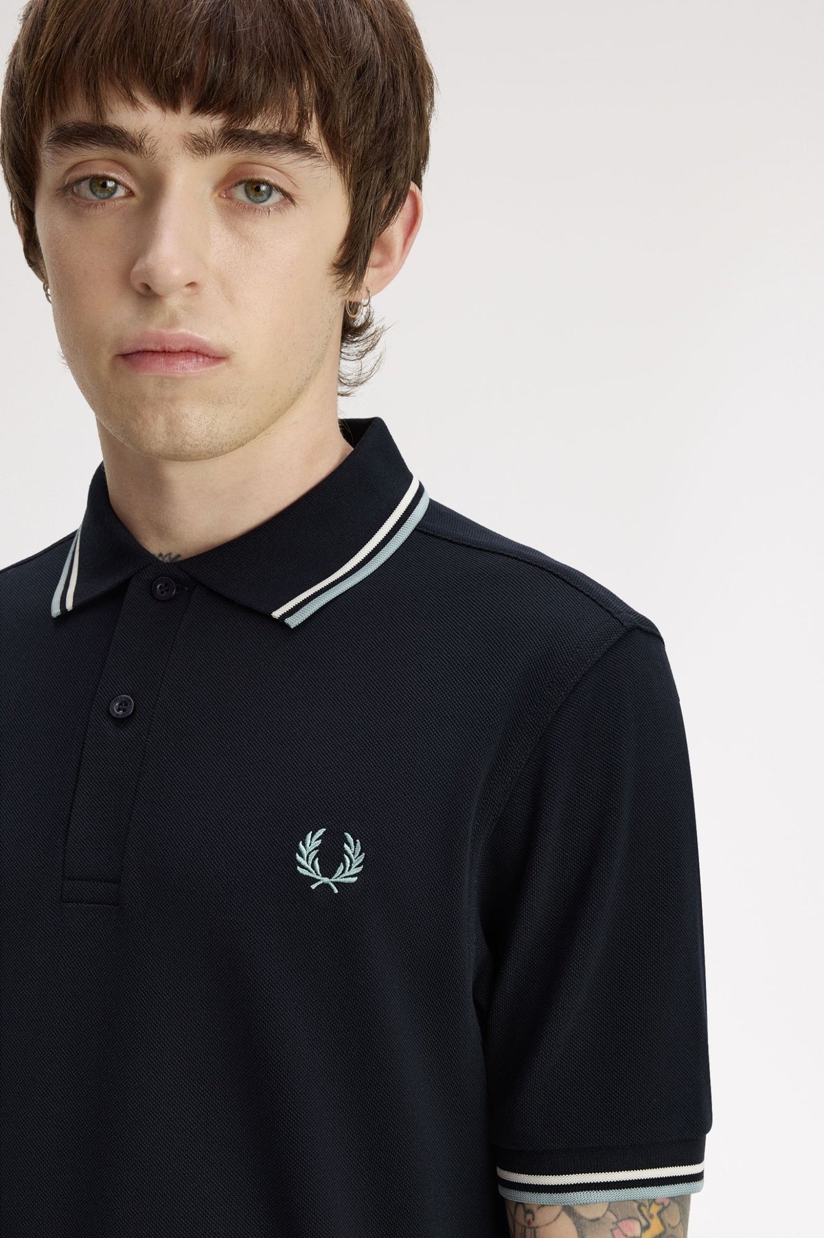 Fred Perry Polo M3600 Navy / Ecru / Silver Blue