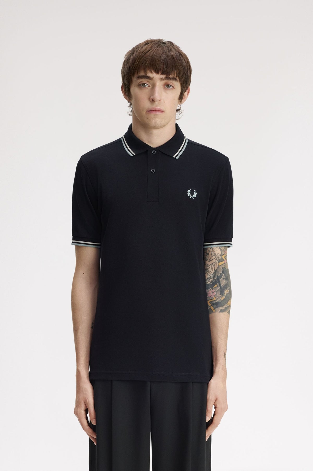 Fred Perry Polo M3600 Navy / Ecru / Silver Blue