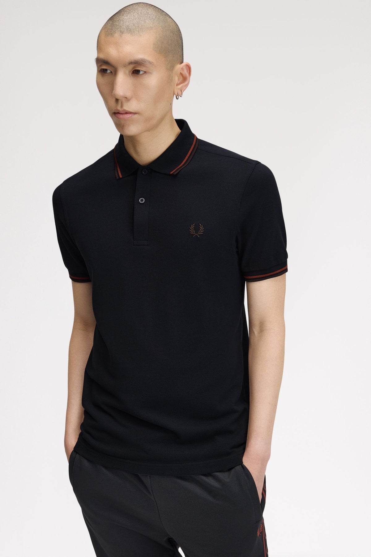 Fred Perry Polo M3600 Navy / Brandy / Rick Brown