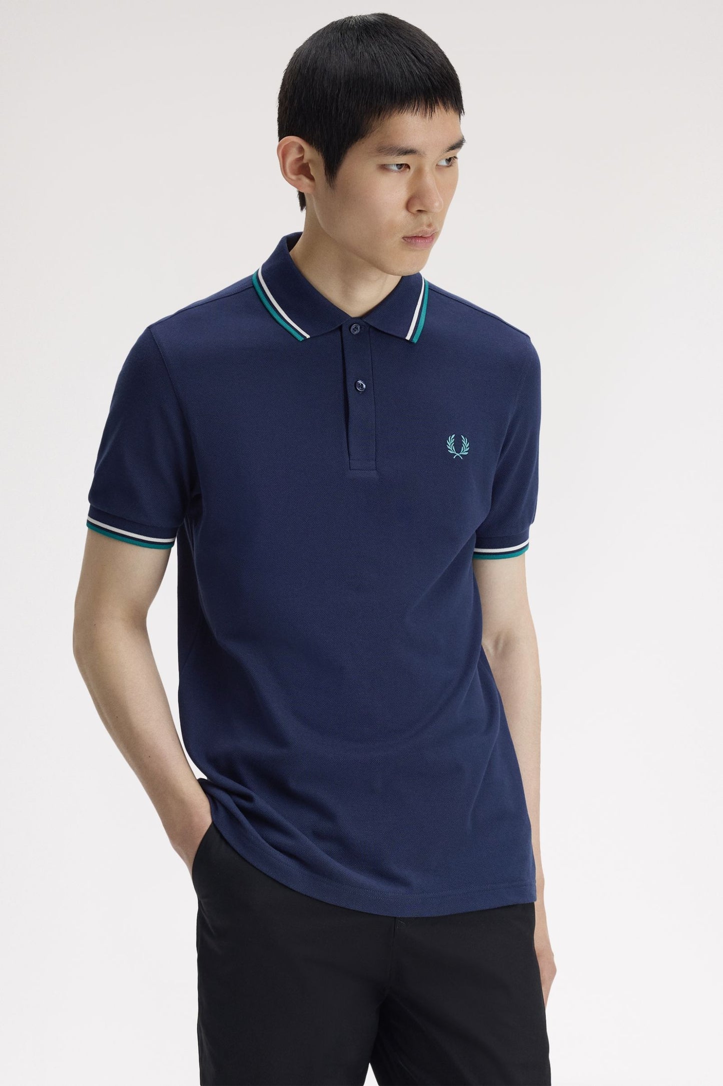Fred Perry Polo M3600 Tennis Blue / Snow White / Deep Mint