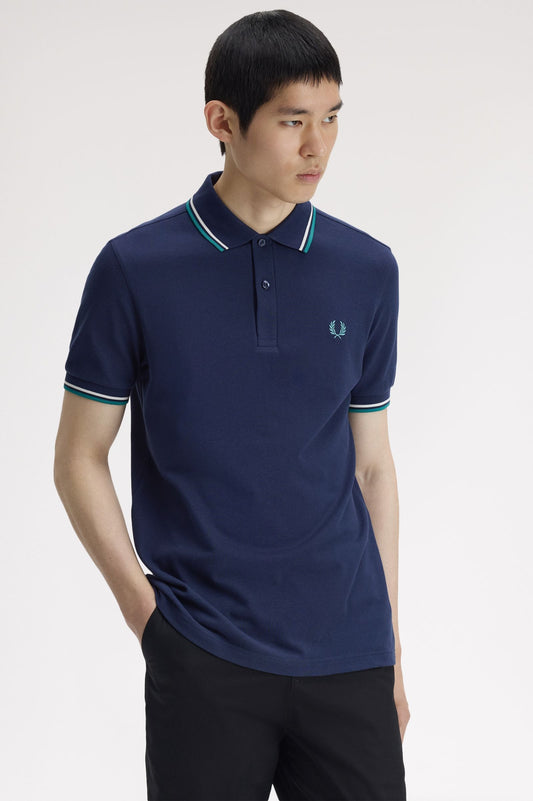 Fred Perry Polo M3600 Tennis Blue / Snow White / Deep Mint