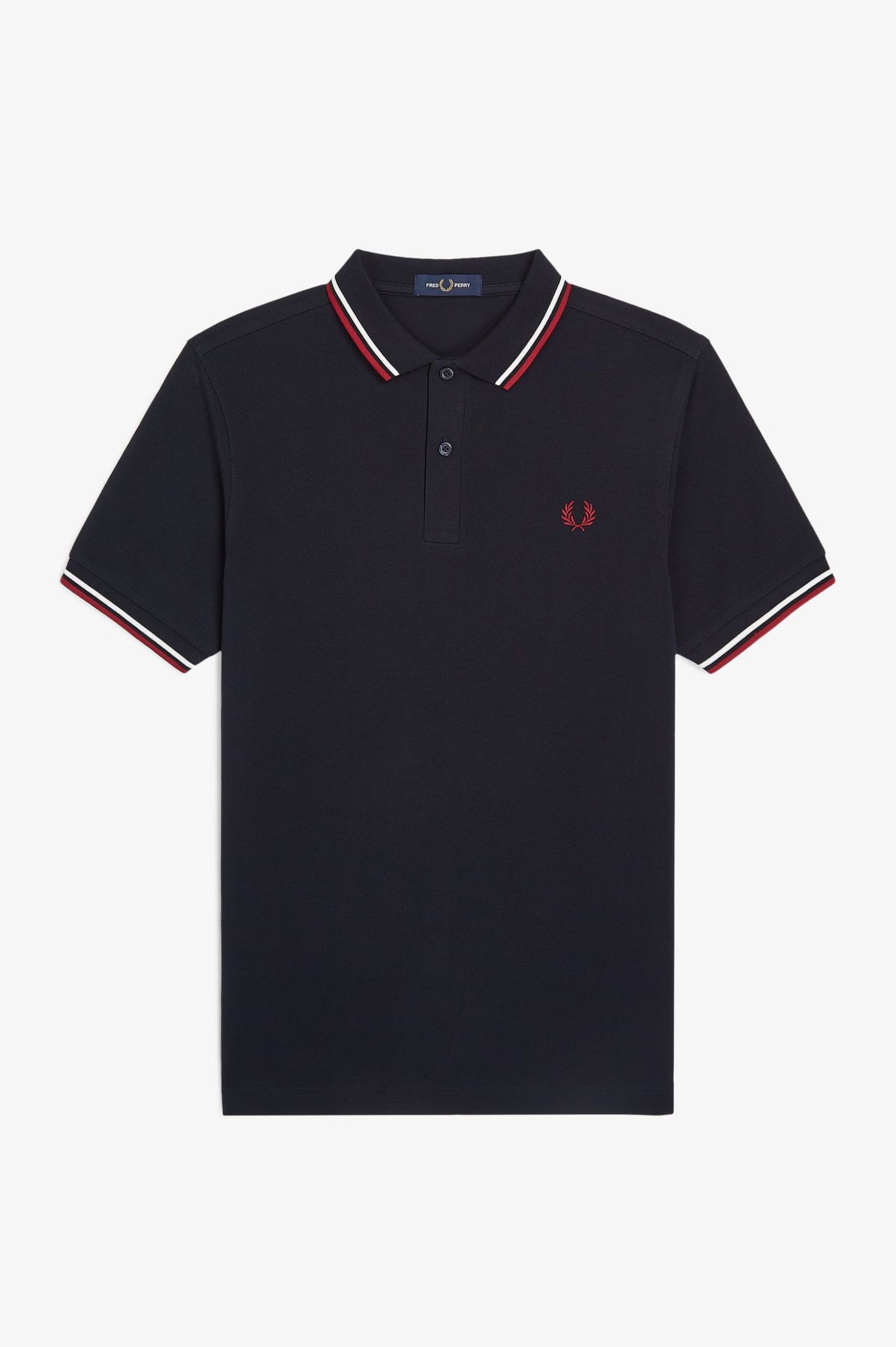 Fred Perry Polo M3600 Navy / Snowwhite / Burnt Red