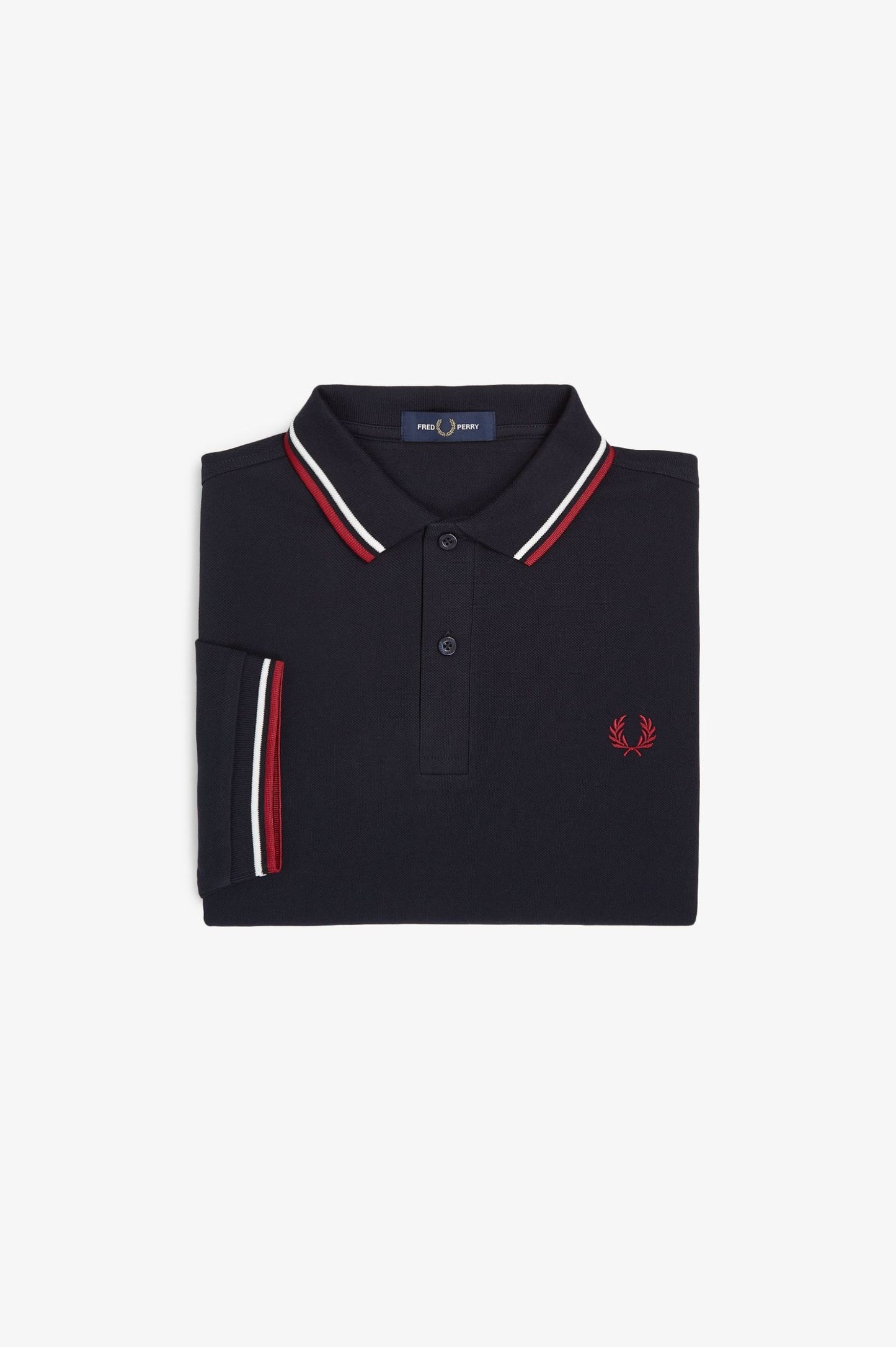 Fred Perry Polo M3600 Navy / Snowwhite / Burnt Red
