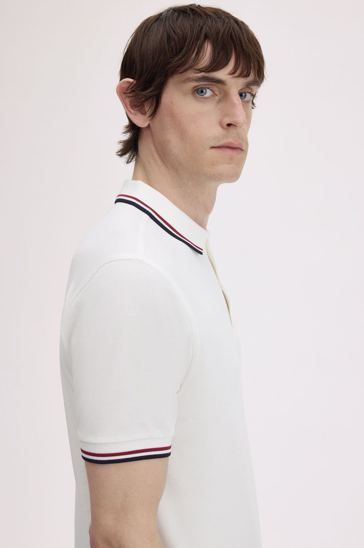Fred Perry Polo M3600 Snow White / Burnt Red / Navy (Also size  XXXL) (kopie)