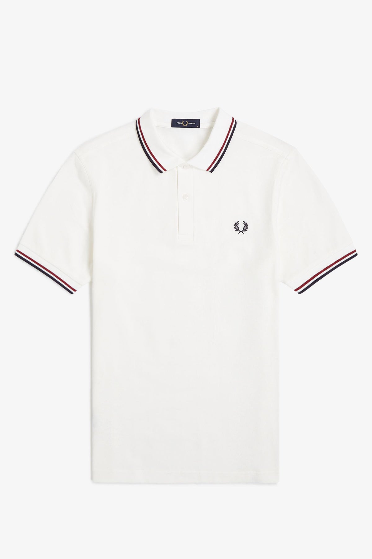 Fred Perry Polo M3600 Snow White / Burnt Red / Navy (Also size  XXXL) (kopie)