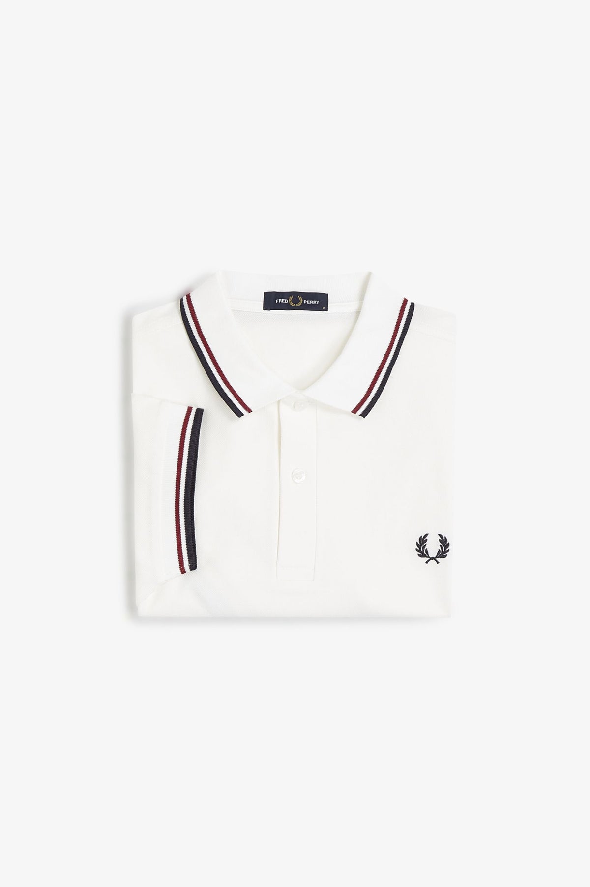 Fred Perry Polo M3600 Snow White / Burnt Red / Navy (Also size  XXXL) (kopie)