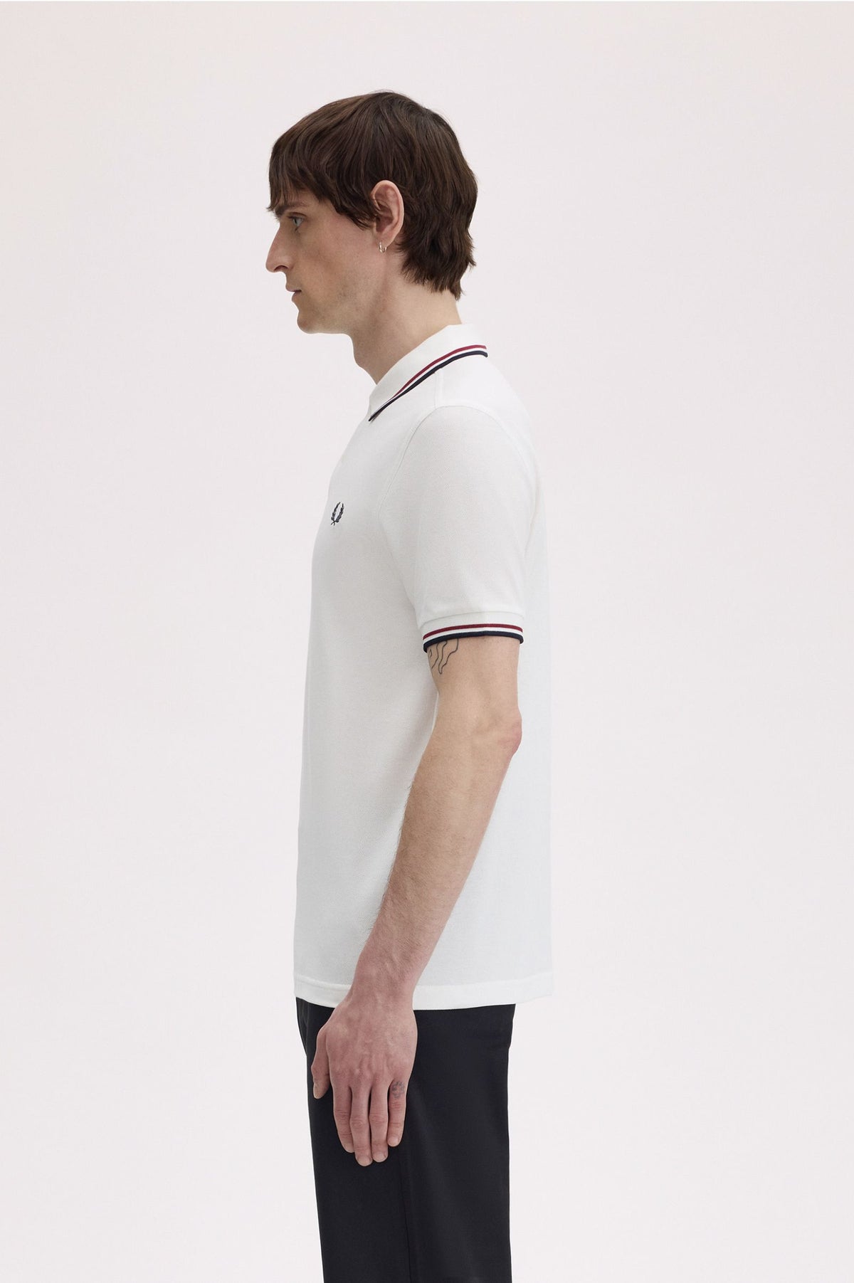 Fred Perry Polo M3600 Snow White / Burnt Red / Navy (Also size  XXXL) (kopie)
