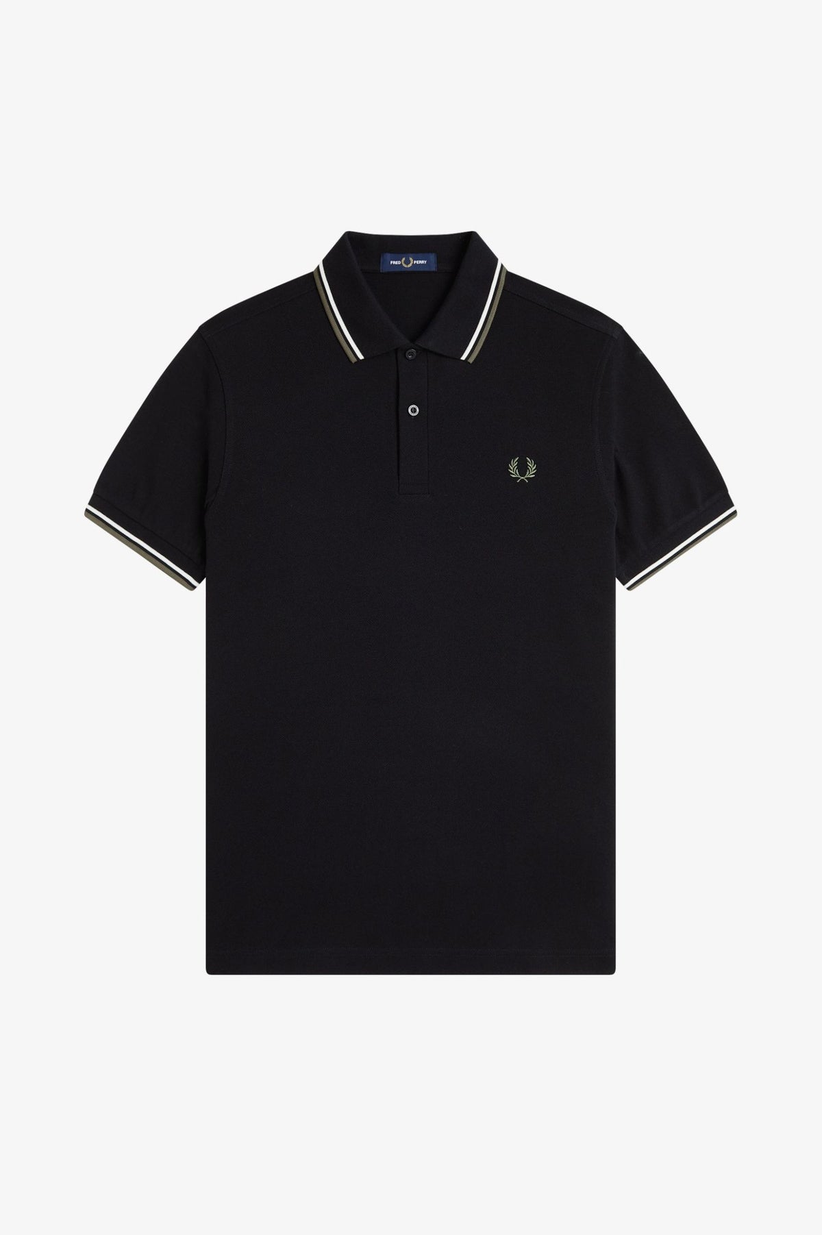 Fred Perry Polo M3600 Black / Ecru / Laurel Wreath