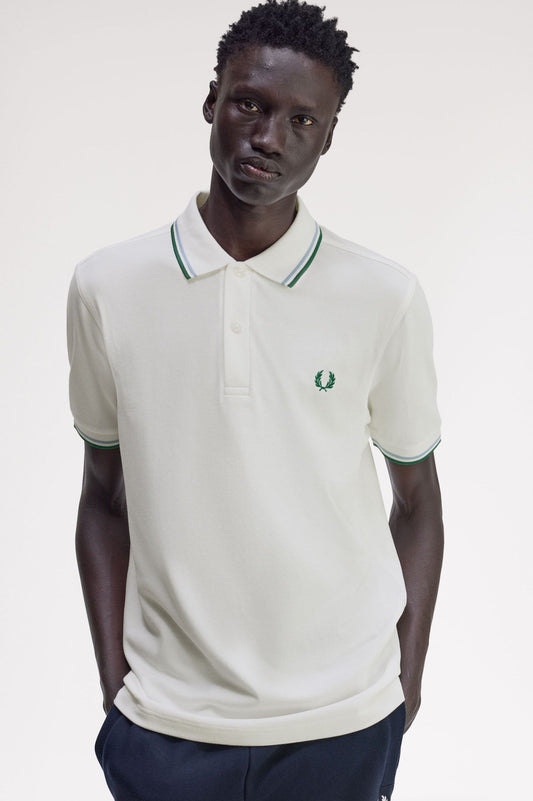 Fred Perry Polo M3600 Snowwhite / Track Blue / Sport Green