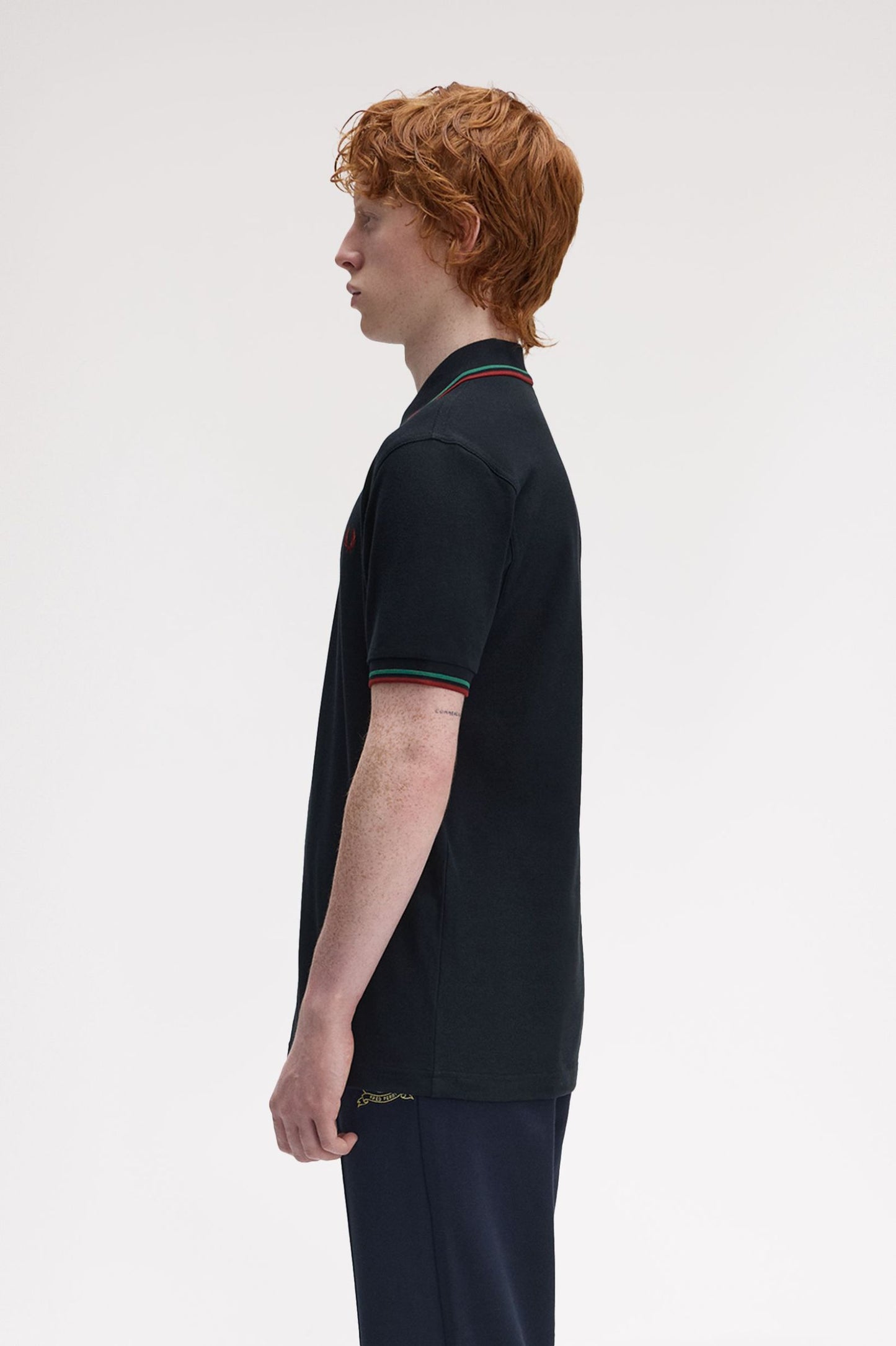 Fred Perry Polo M3600 Navy / Sportgreen / Burned Red