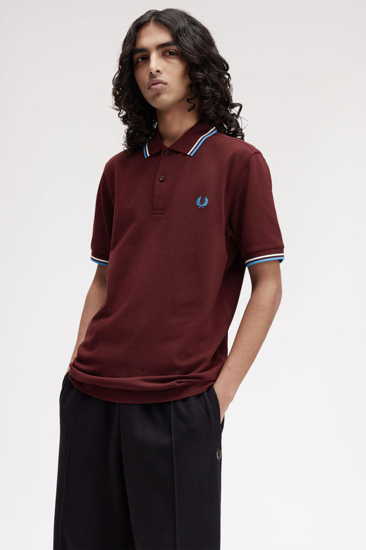 Fred Perry Polo M3600 Oxblood / Ecru / Courtblue