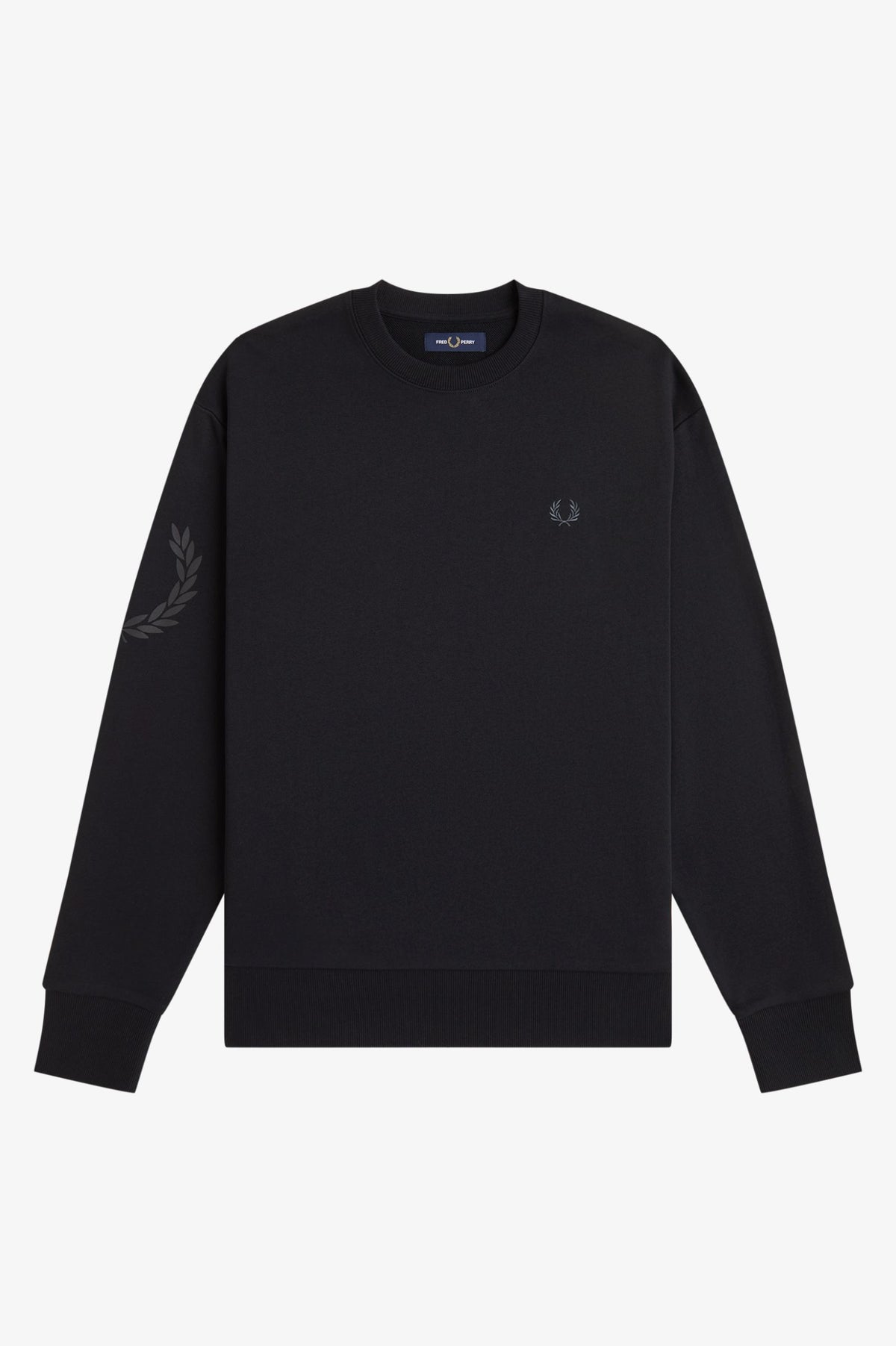 Fred Perry Reflective Laurel Wreath Sweatshirt Black