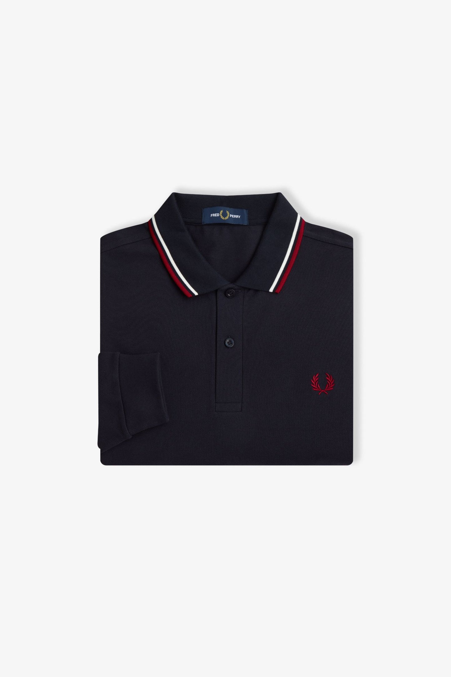 Fred Perry The Fred Perry Shirt Polo Longsleeve M3636 Navy / Snow White / Burnt Red