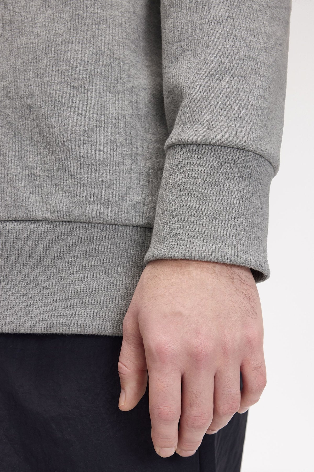 Fred Perry Tartan Appliqué Sweatshirt Steel Marl
