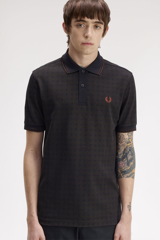 Fred Perry Floral Print Fred Perry Shirt Navy