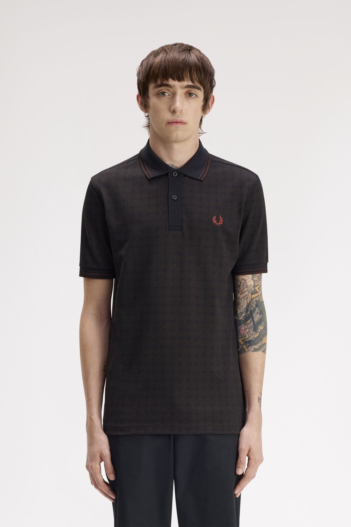 Fred Perry Floral Print Fred Perry Shirt Navy
