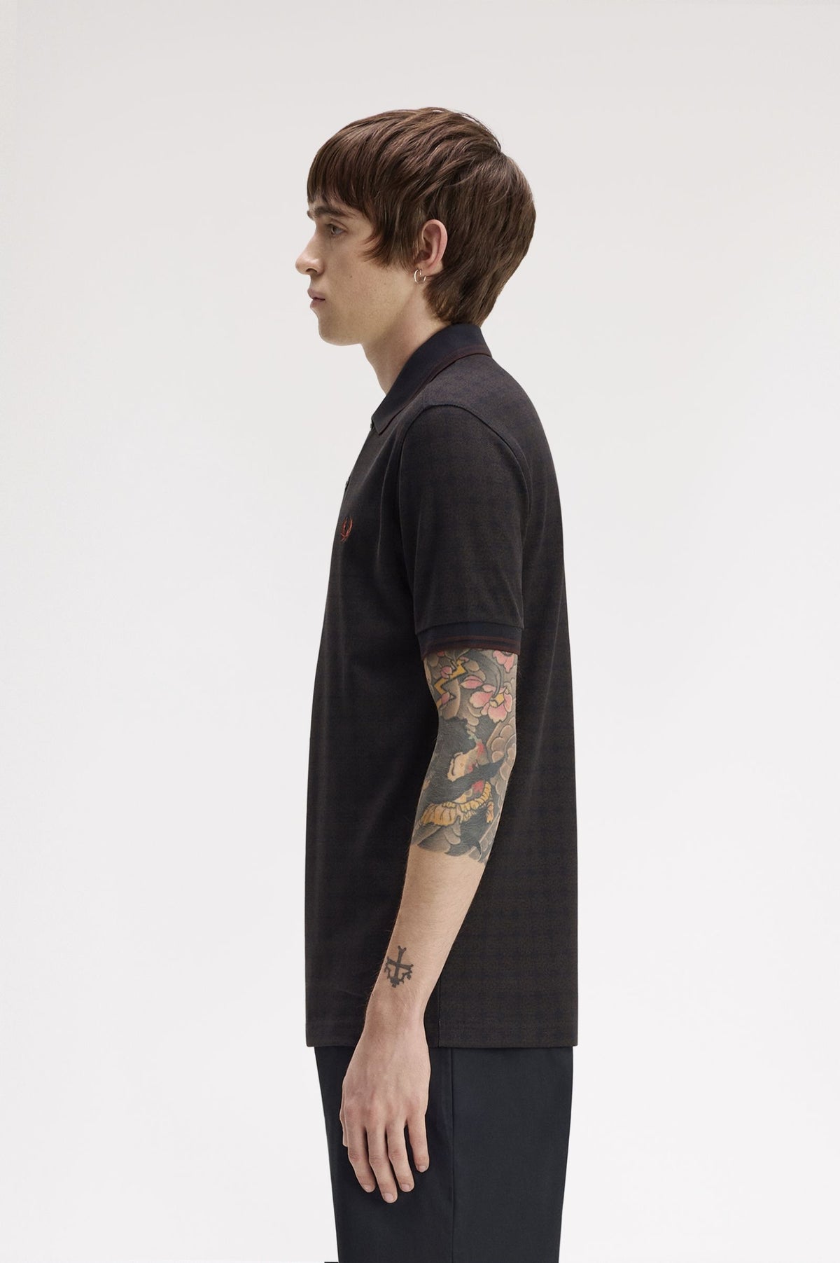 Fred Perry Floral Print Fred Perry Shirt Navy