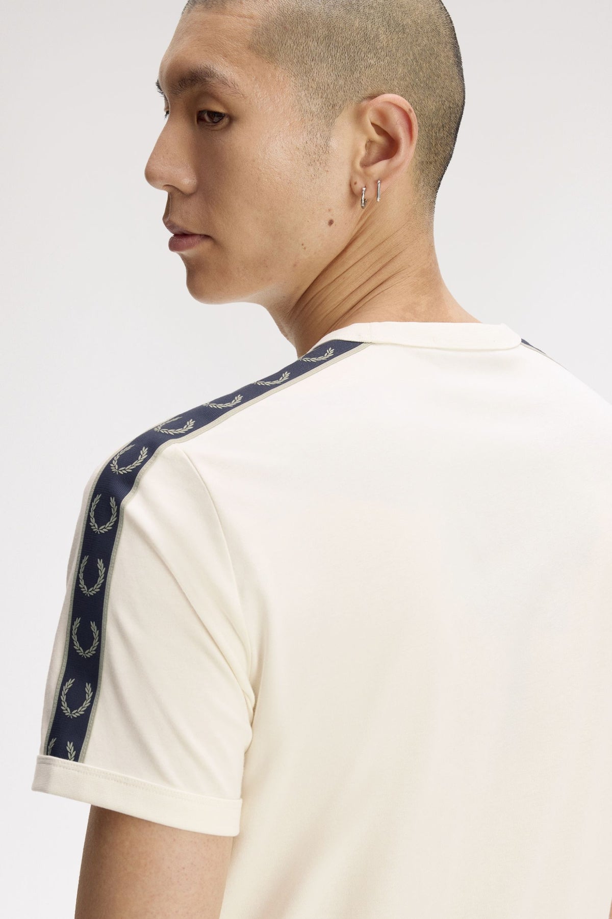 Fred Perry Contrast Tape Ringer T-Shirt Ecru