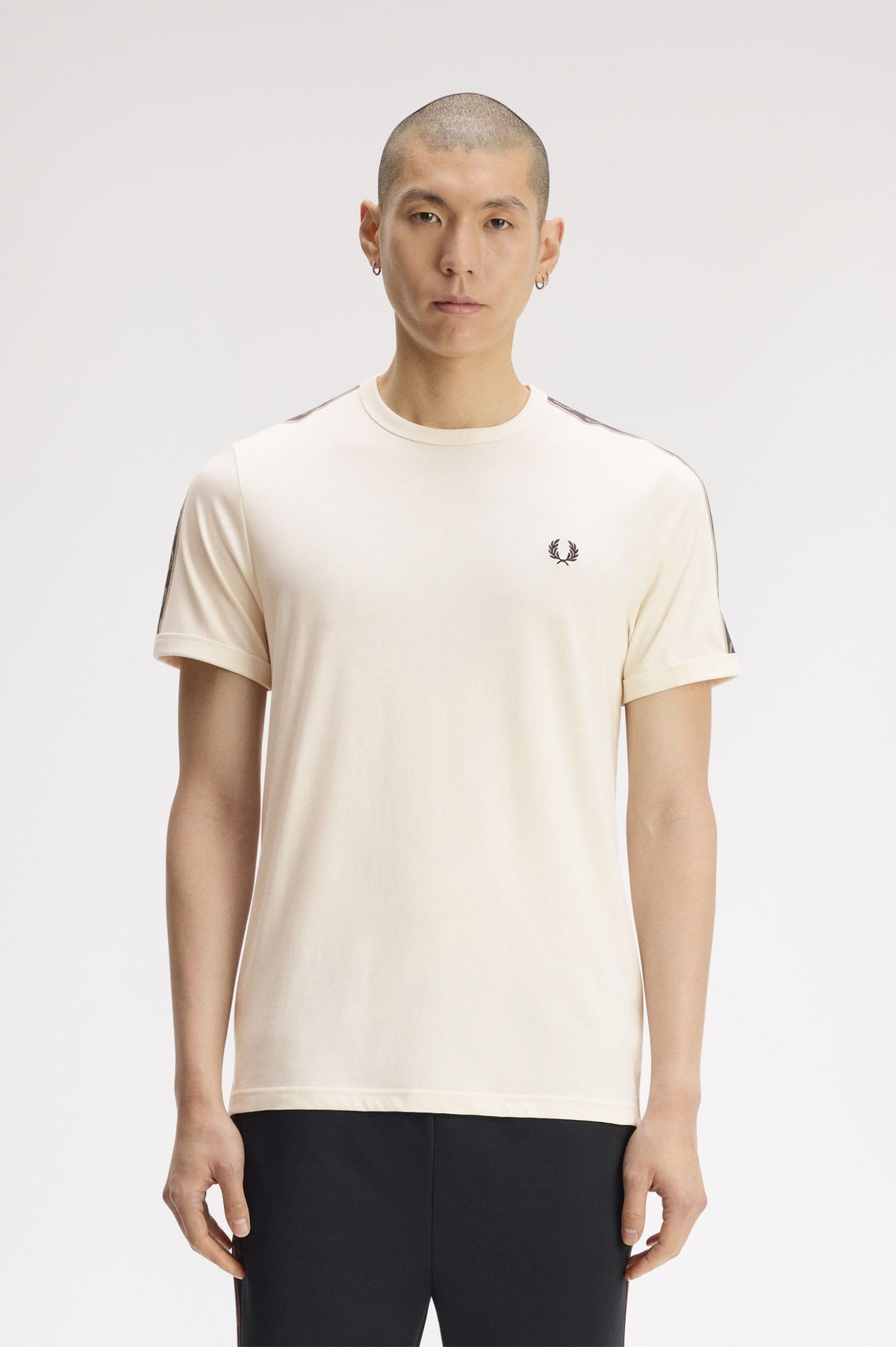 Fred Perry Contrast Tape Ringer T-Shirt Ecru