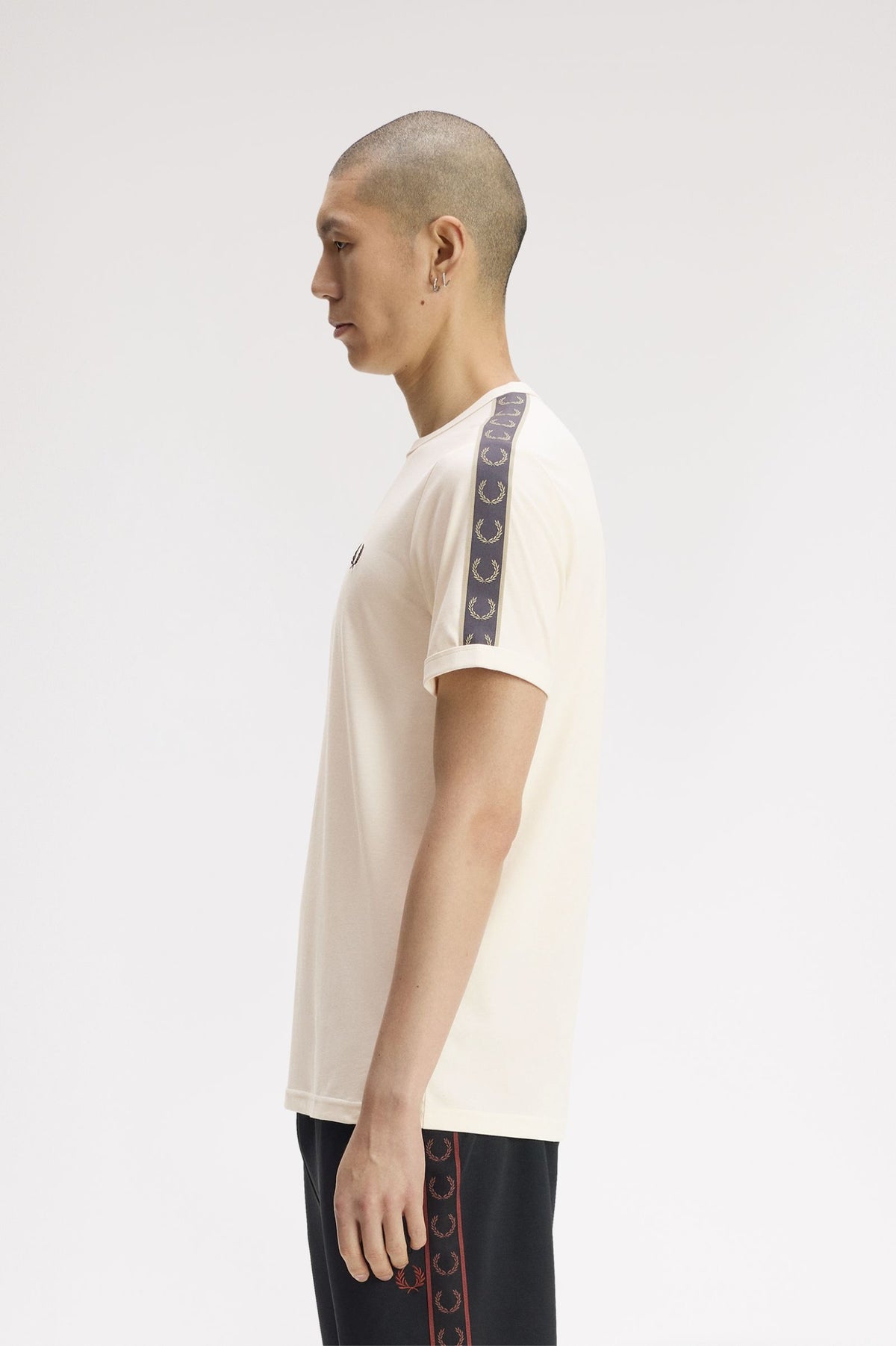Fred Perry Contrast Tape Ringer T-Shirt Ecru