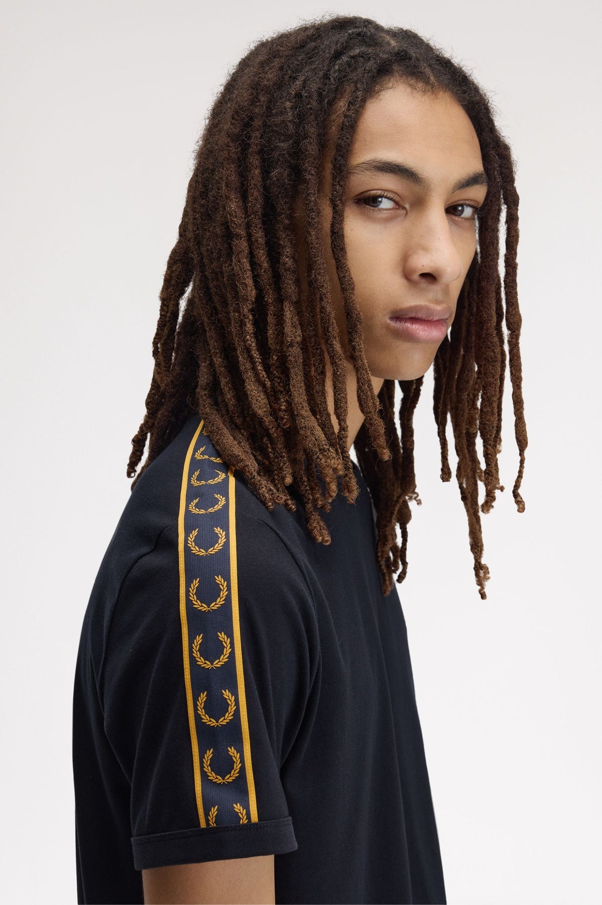 Fred Perry Contrast Tape Ringer T-Shirt Navy