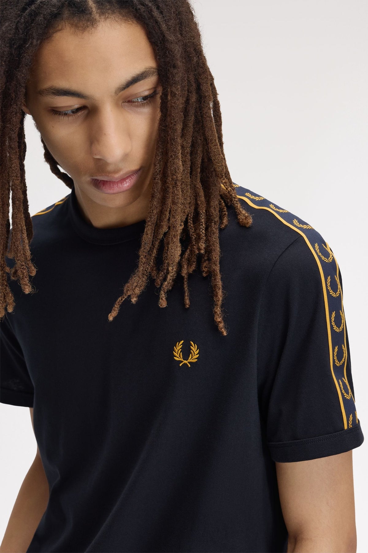 Fred Perry Contrast Tape Ringer T-Shirt Navy