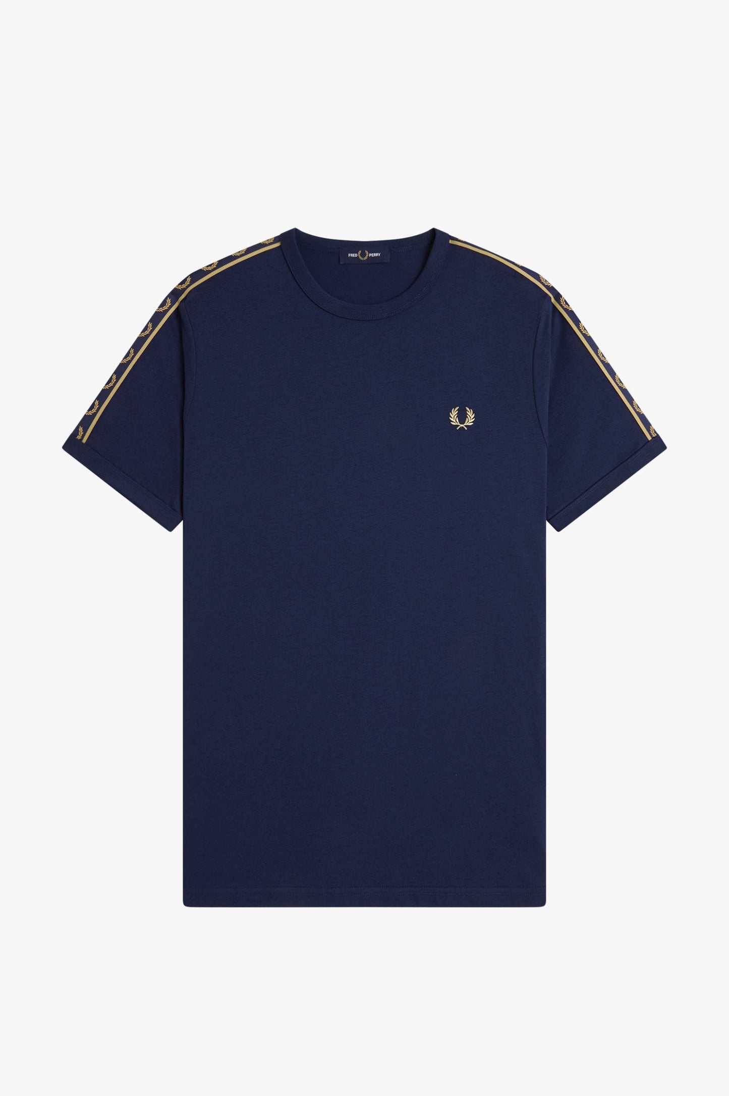 Fred Perry Contrast Tape Ringer T-Shirt Tennis Blue / Champagne