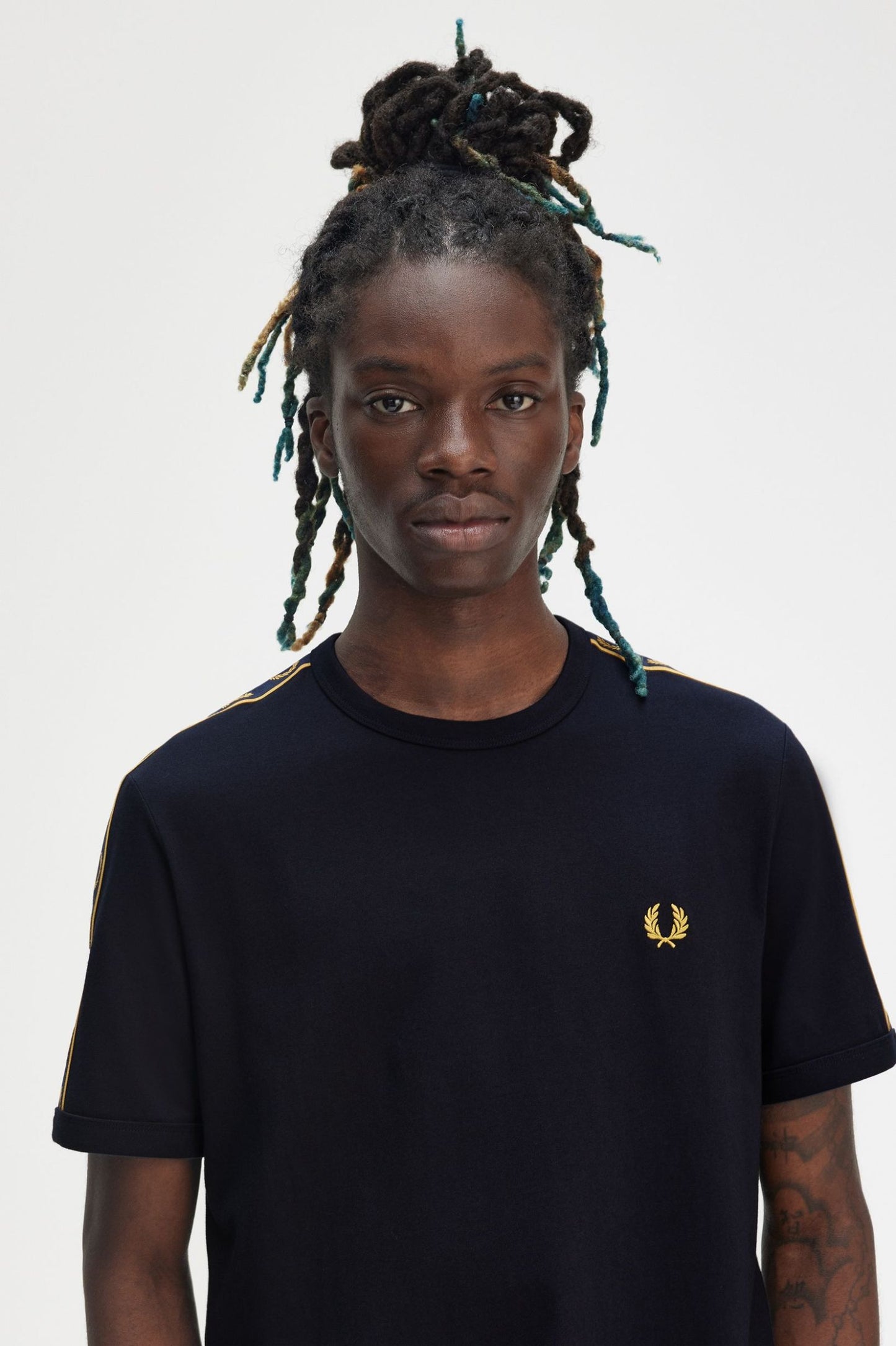 Fred Perry Contrast Tape Ringer T-Shirt Navy / Honeycomb