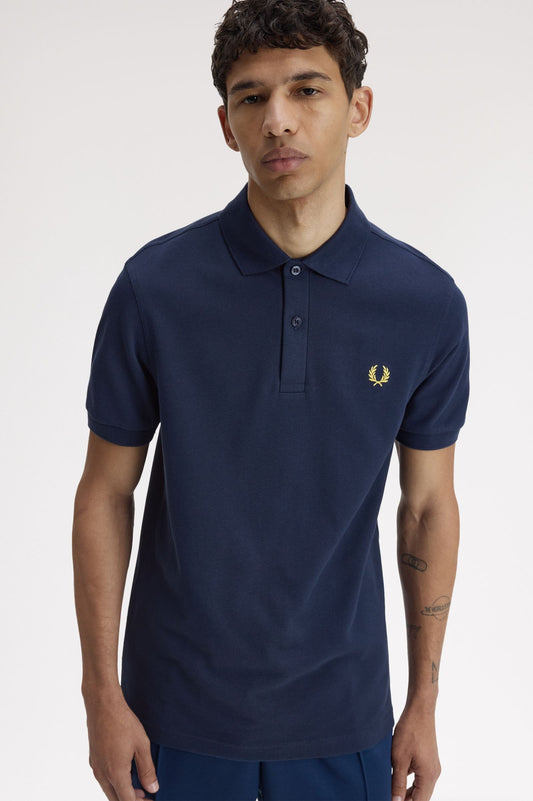 Fred Perry Polo M6000 Tennis Blue / Lemon Barley / Lemon Barley