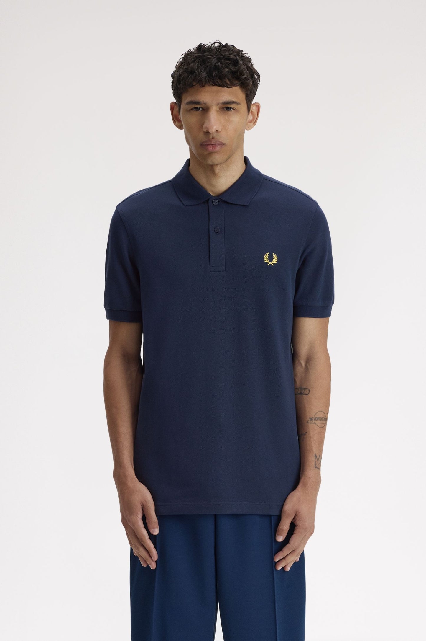Fred Perry Polo M6000 Tennis Blue / Lemon Barley / Lemon Barley