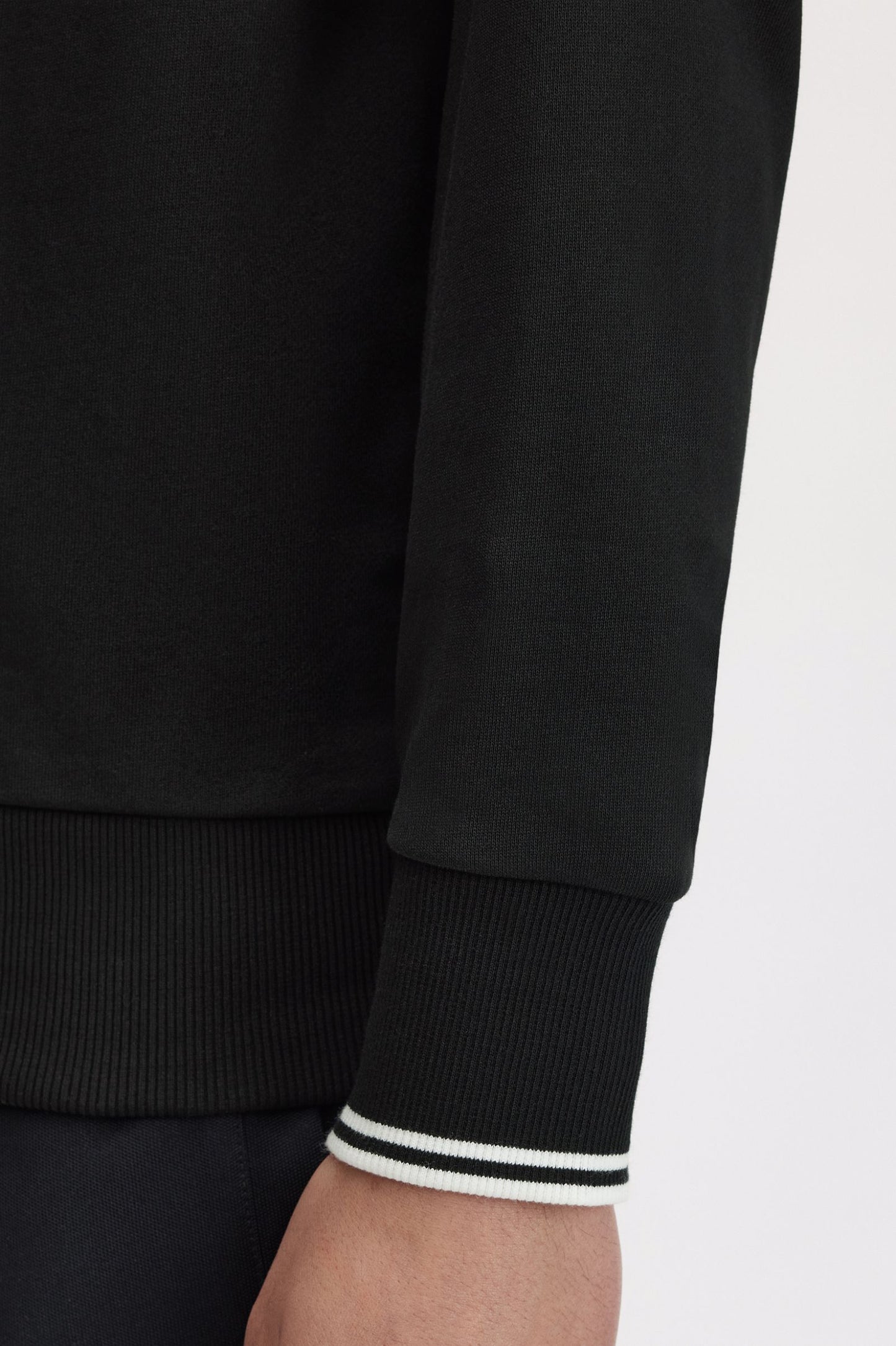 Fred Perry Crew Neck Sweatshirt Black / White / White