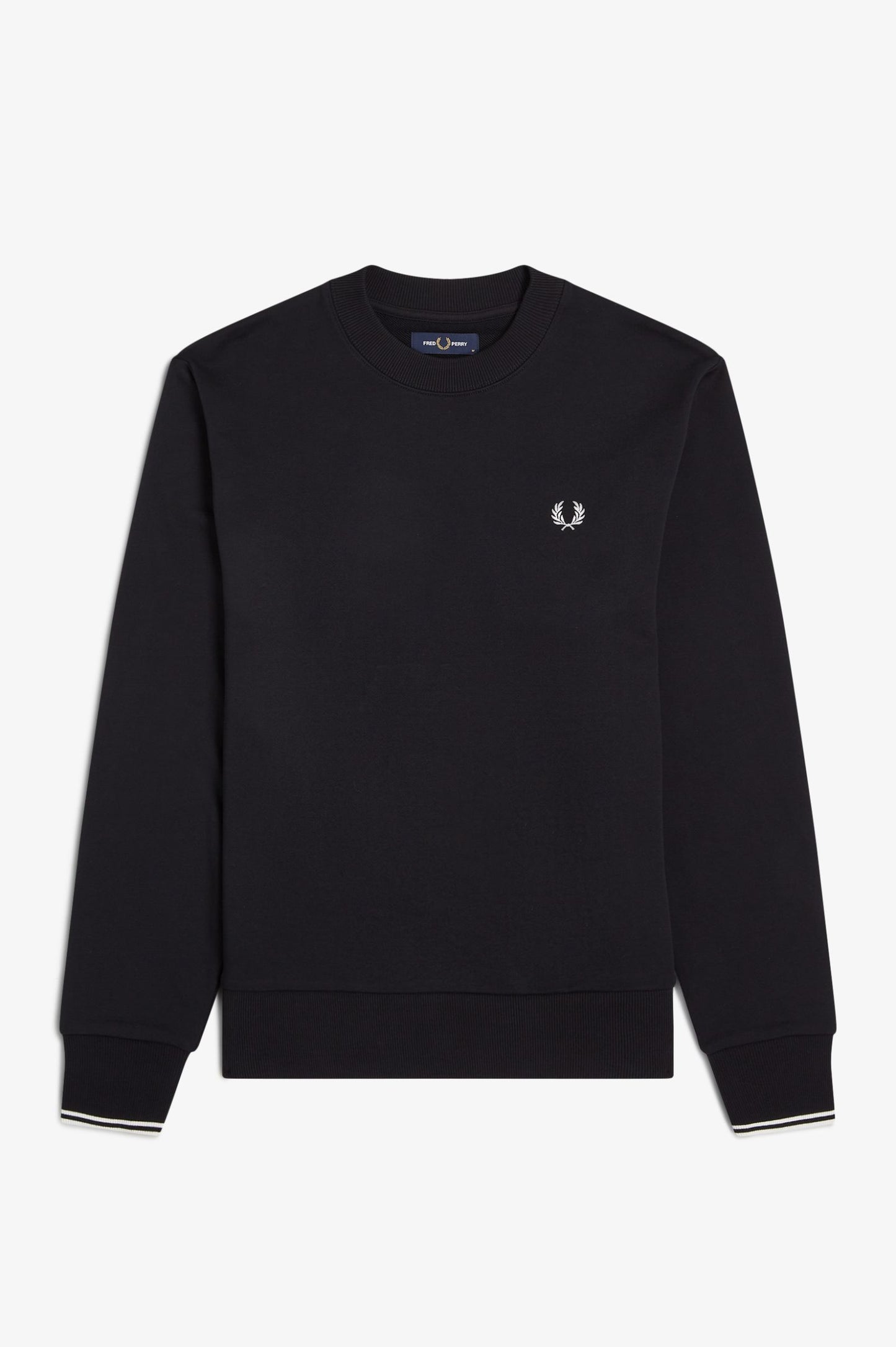 Fred Perry Crew Neck Sweatshirt Black / White / White